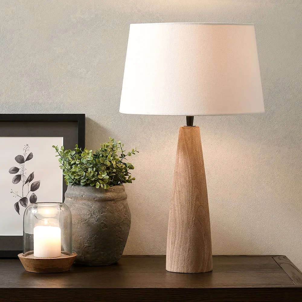 Foxley Table Lamp - Natural, Mango Wood