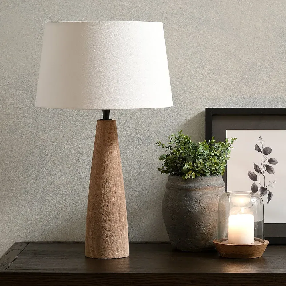 Foxley Table Lamp - Natural, Mango Wood
