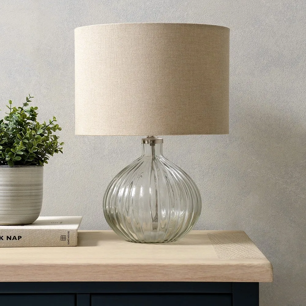 Freshbrook Ribbed Table Lamp - Glass