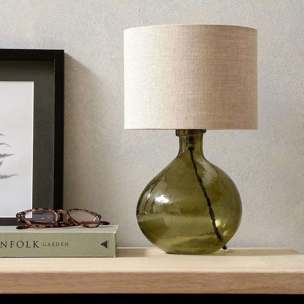 Greatfield Glass Table Lamp - Forest Green