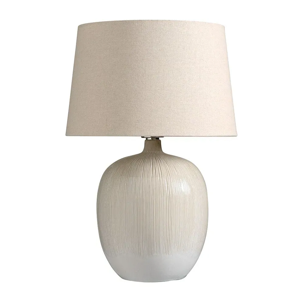 Greta Textured Ceramic Table Lamp - Natural, Cream