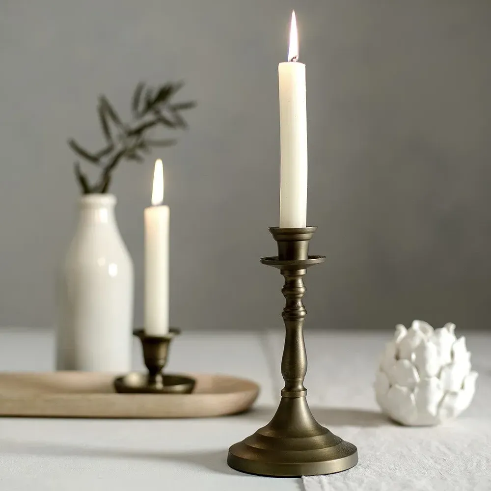 Hampton Tall Candle Holder - Antique Brass