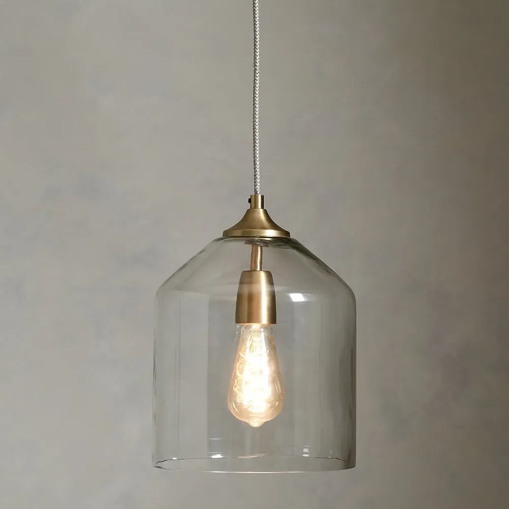 Harper Pendant Light - Antique Brass, Glass