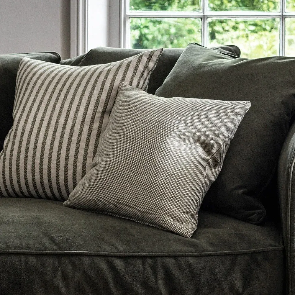 Harvey Stripe Cushion - Green, Cotton