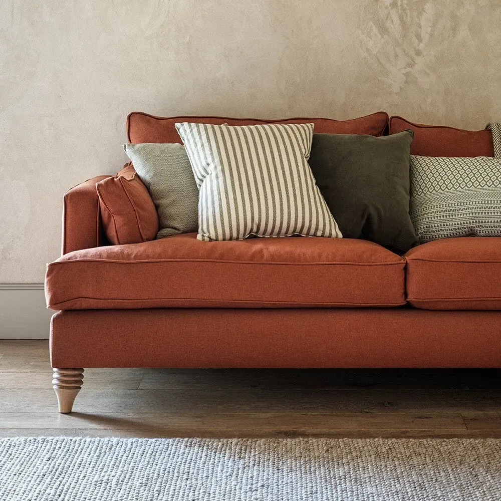 Harvey Stripe Cushion - Green, Cotton