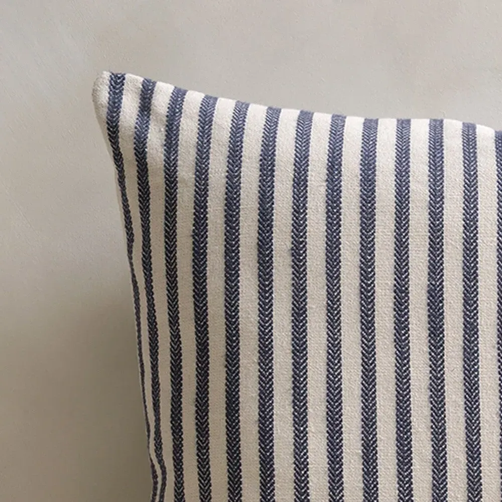 Harvey Stripe Cushion - Navy, Cotton