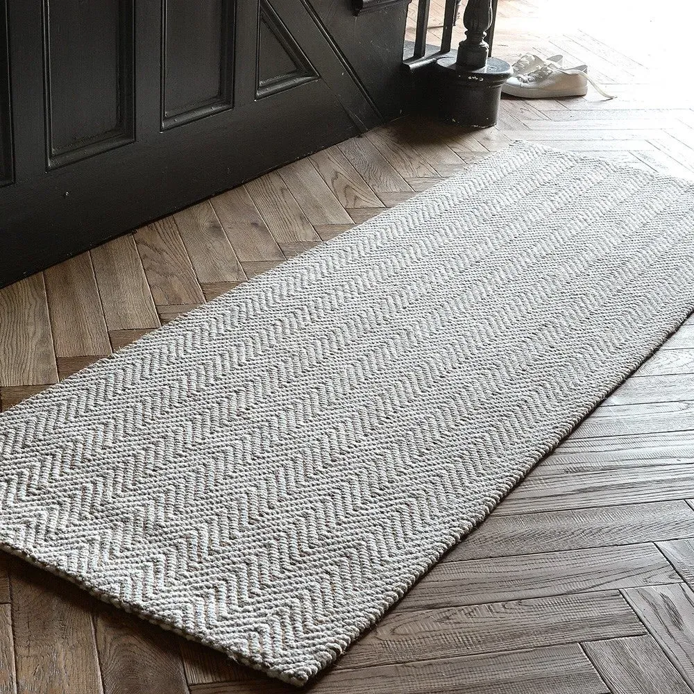 Ives Chevron Carpet Runner 66x200cm - Cotton Chenille, Jute