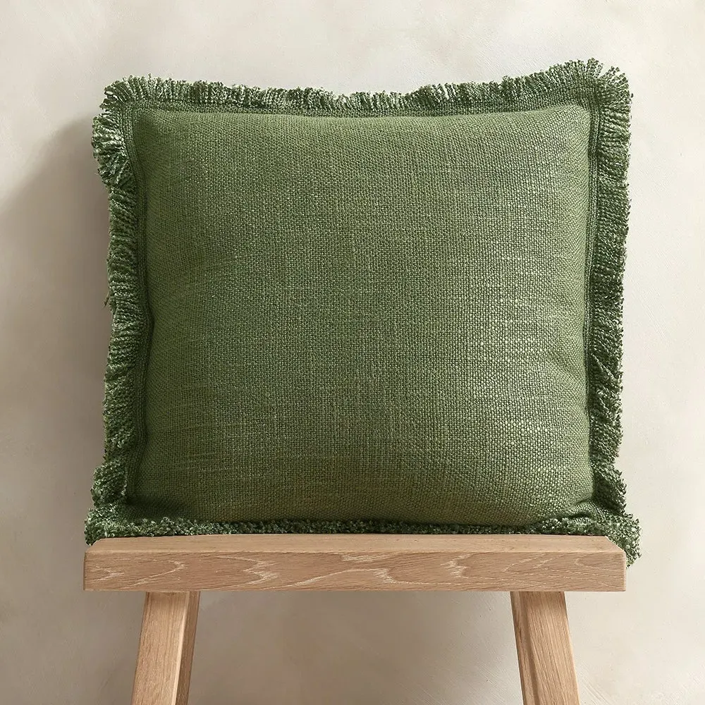 Kemble Fringed Cushion - Apple