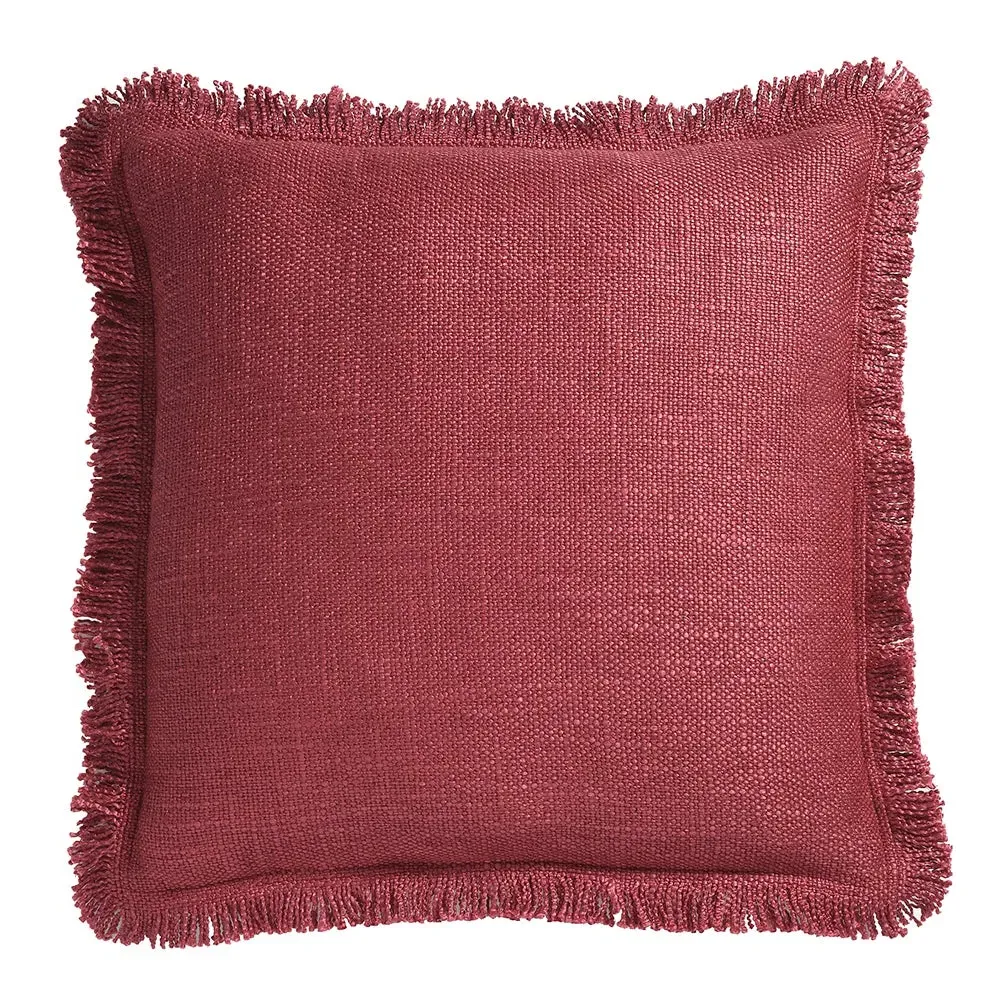 Kemble Fringed Cushion - Deep Rose