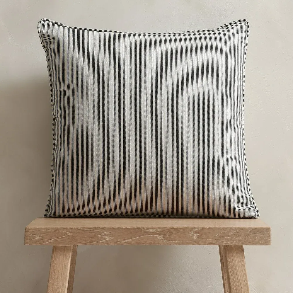 Lansdown Ticking Stripe Cushion - Ink