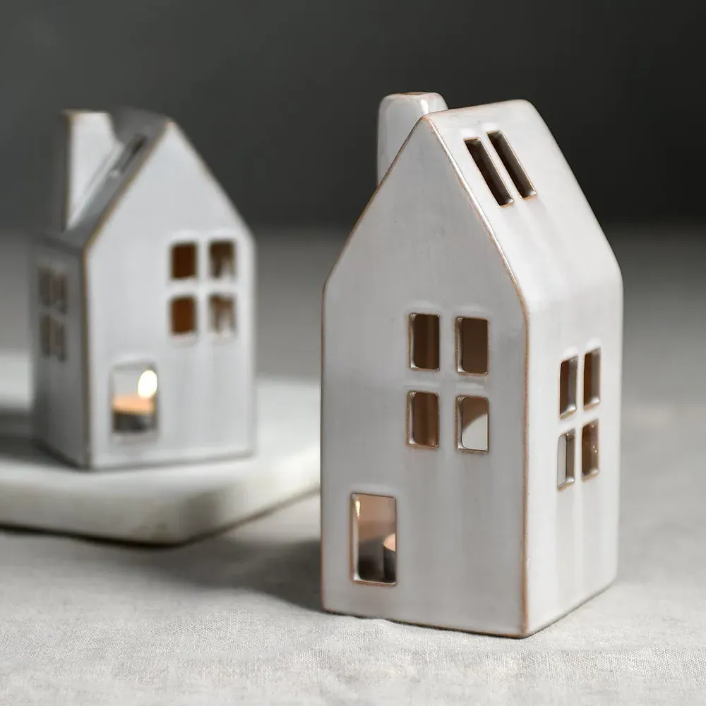 Large Stoneware Village House - Natural