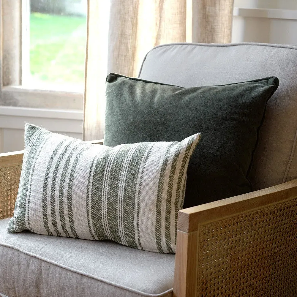 Lyra Stripe Cushion - Green
