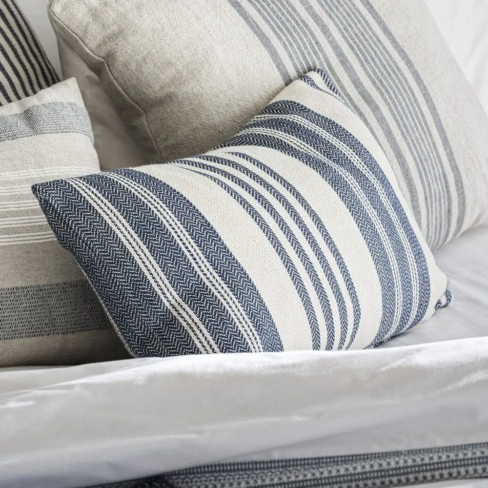Lyra Stripe Cushion - Navy