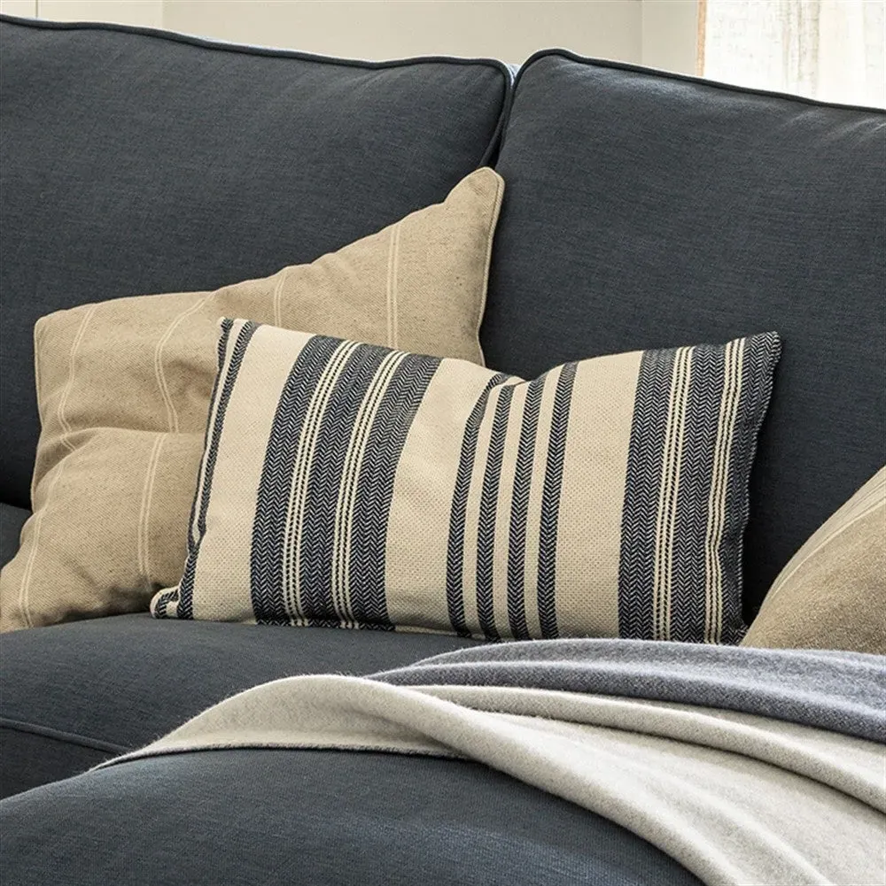 Lyra Stripe Cushion - Navy