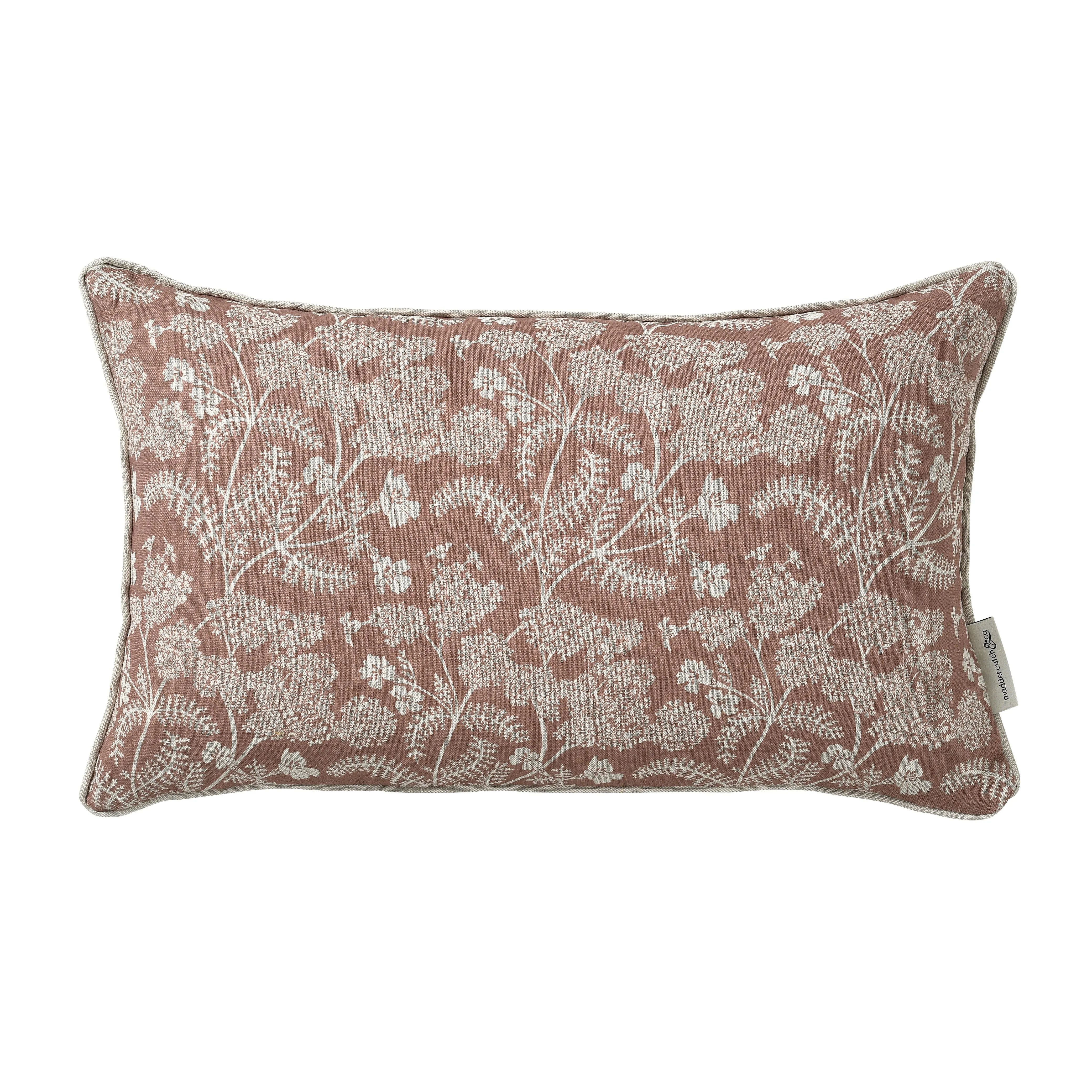 Madder Cutch and Co Rectangular Cushion Achillea - Pale Rose, Linen