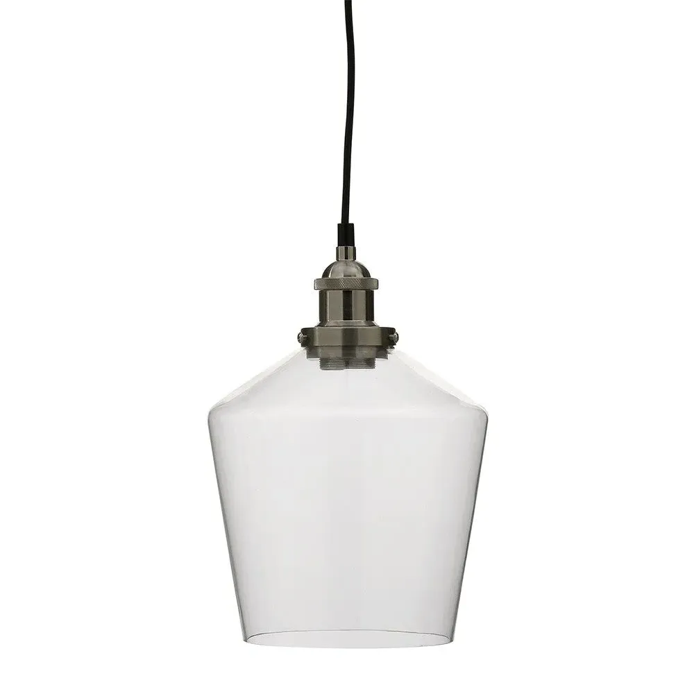 Madison Clear Glass Pendant - Chrome