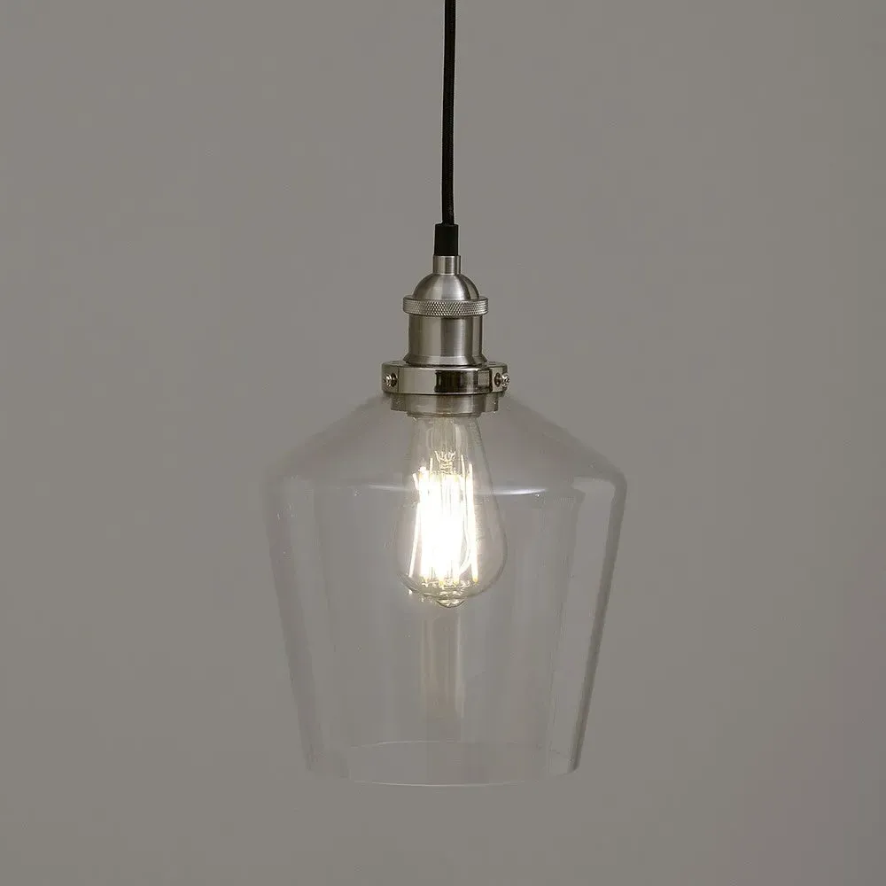 Madison Clear Glass Pendant - Chrome