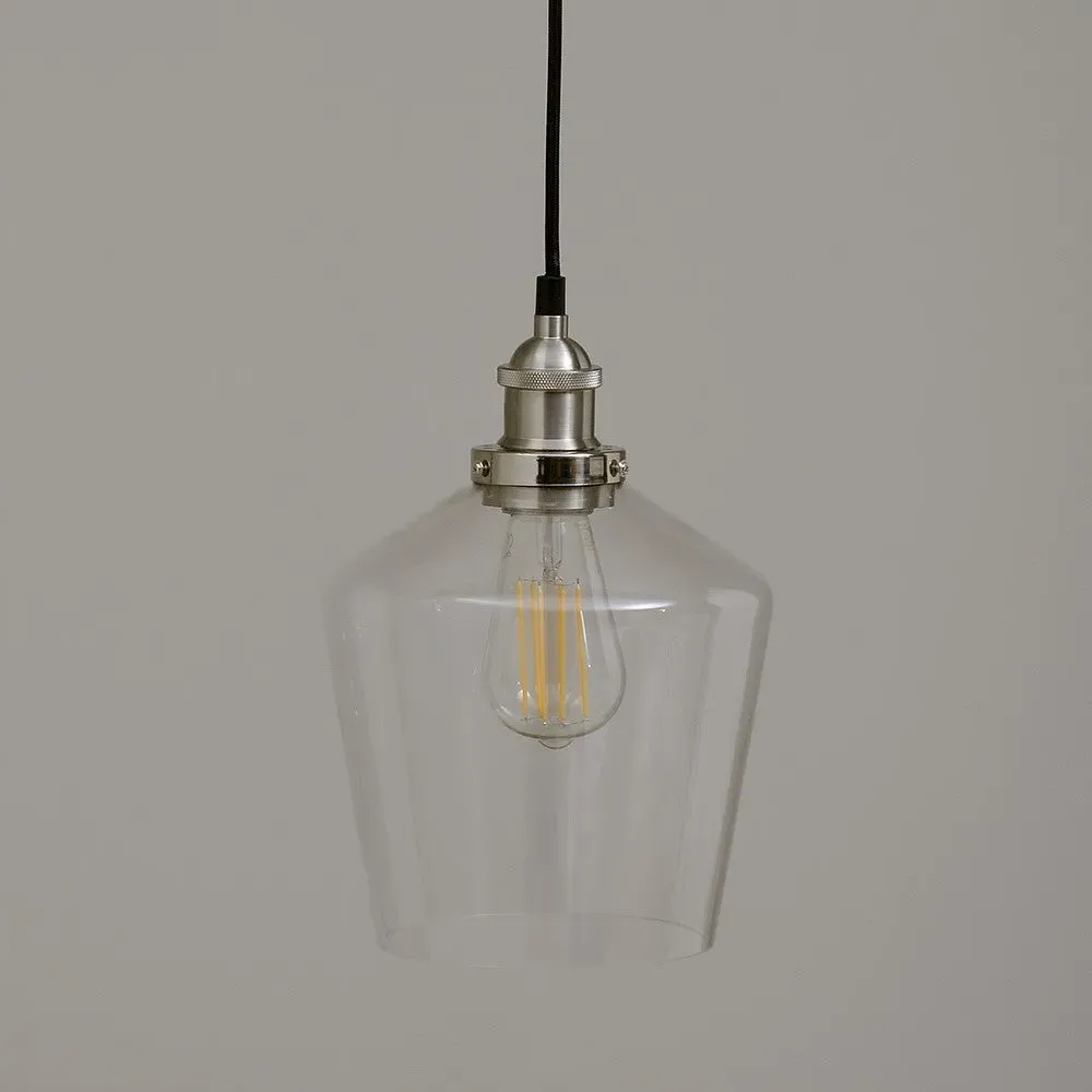 Madison Clear Glass Pendant - Chrome