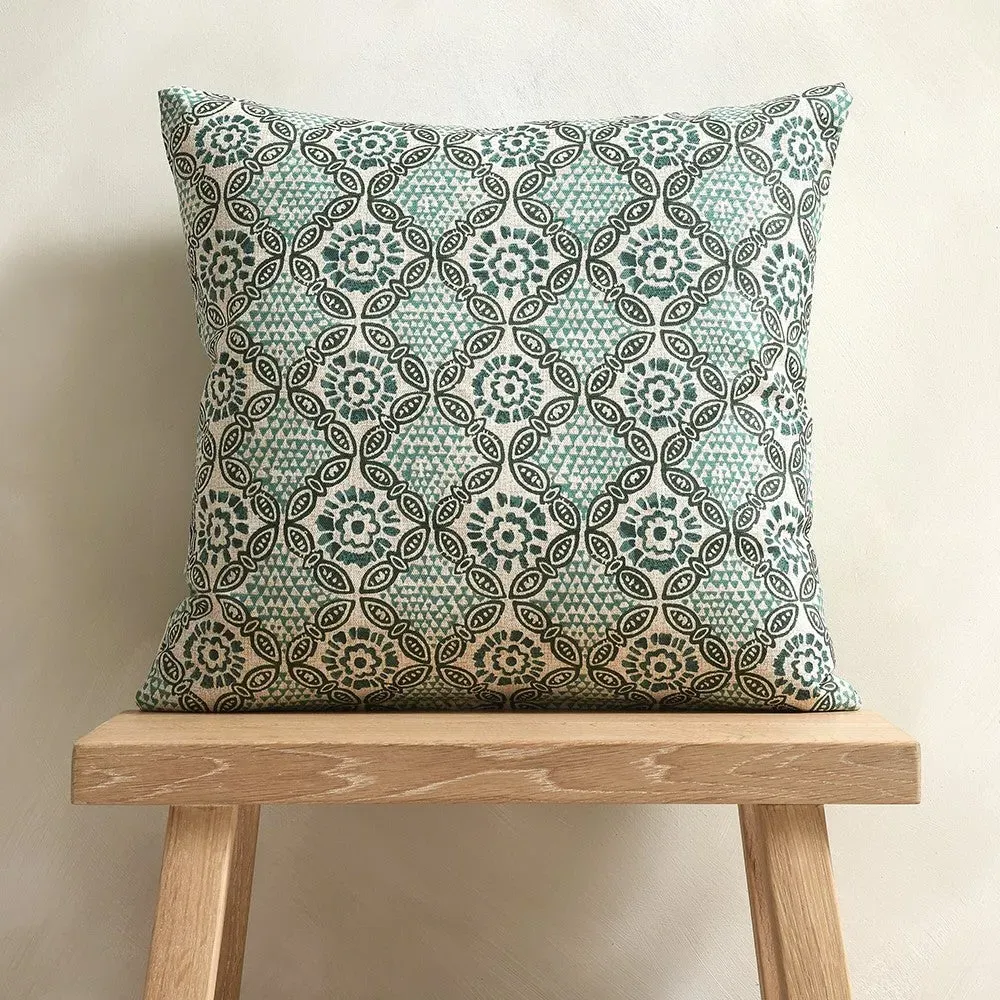 Marshfield Printed Cushion - Stardust Malachite