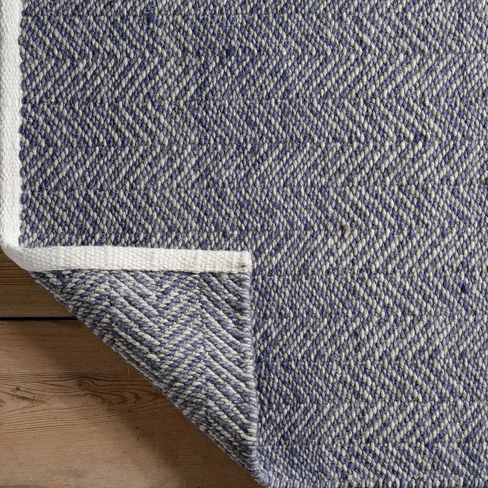 Milton Herringbone Rug 160x230cm - Navy, Wool