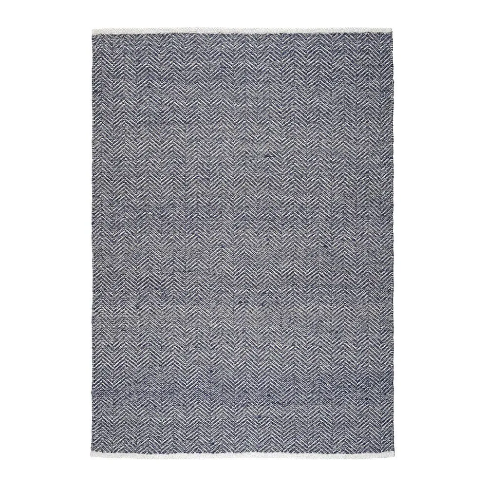 Milton Herringbone Rug 160x230cm - Navy, Wool