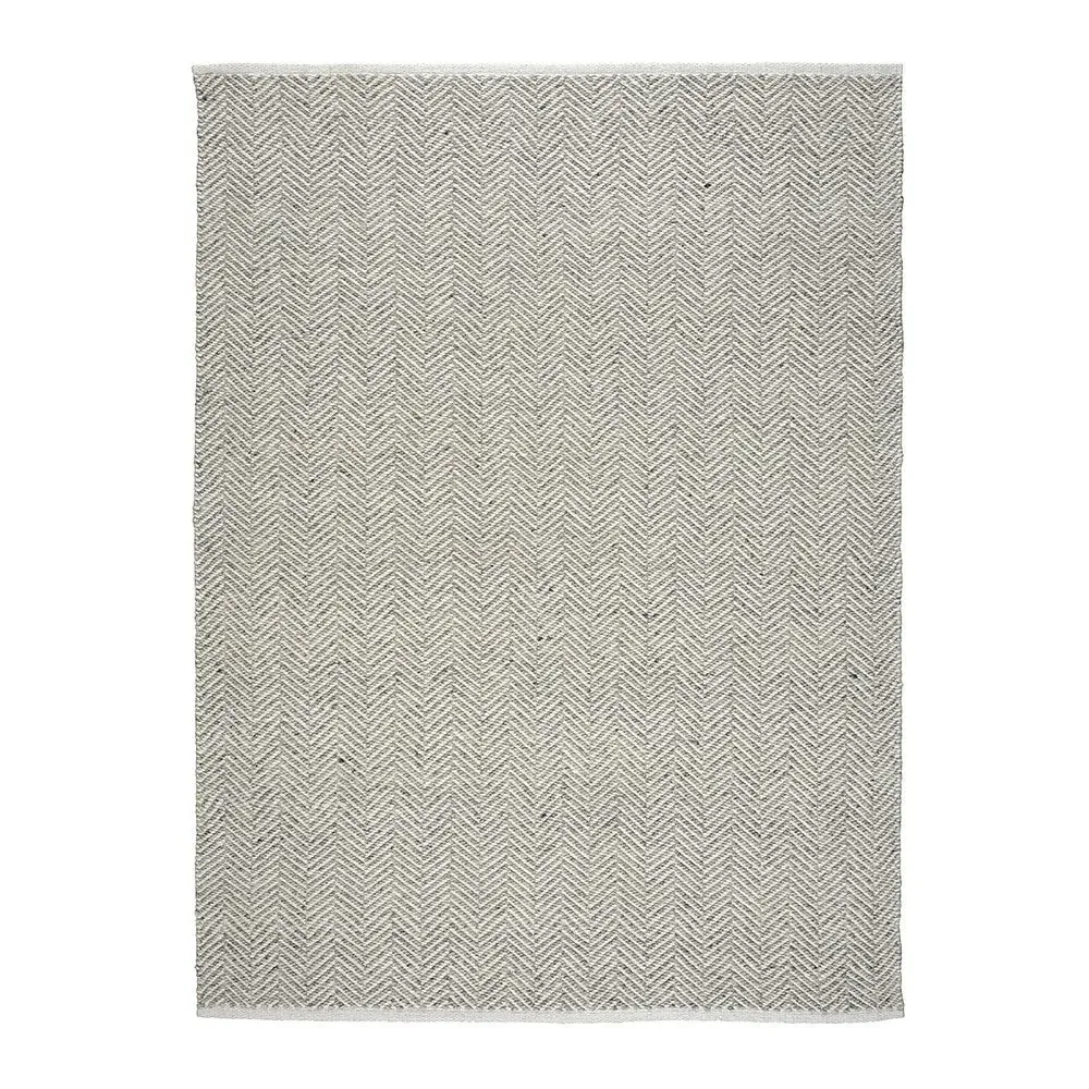 Milton Herringbone Rug - Grey, Wool by The Cotswold Company, alternate view