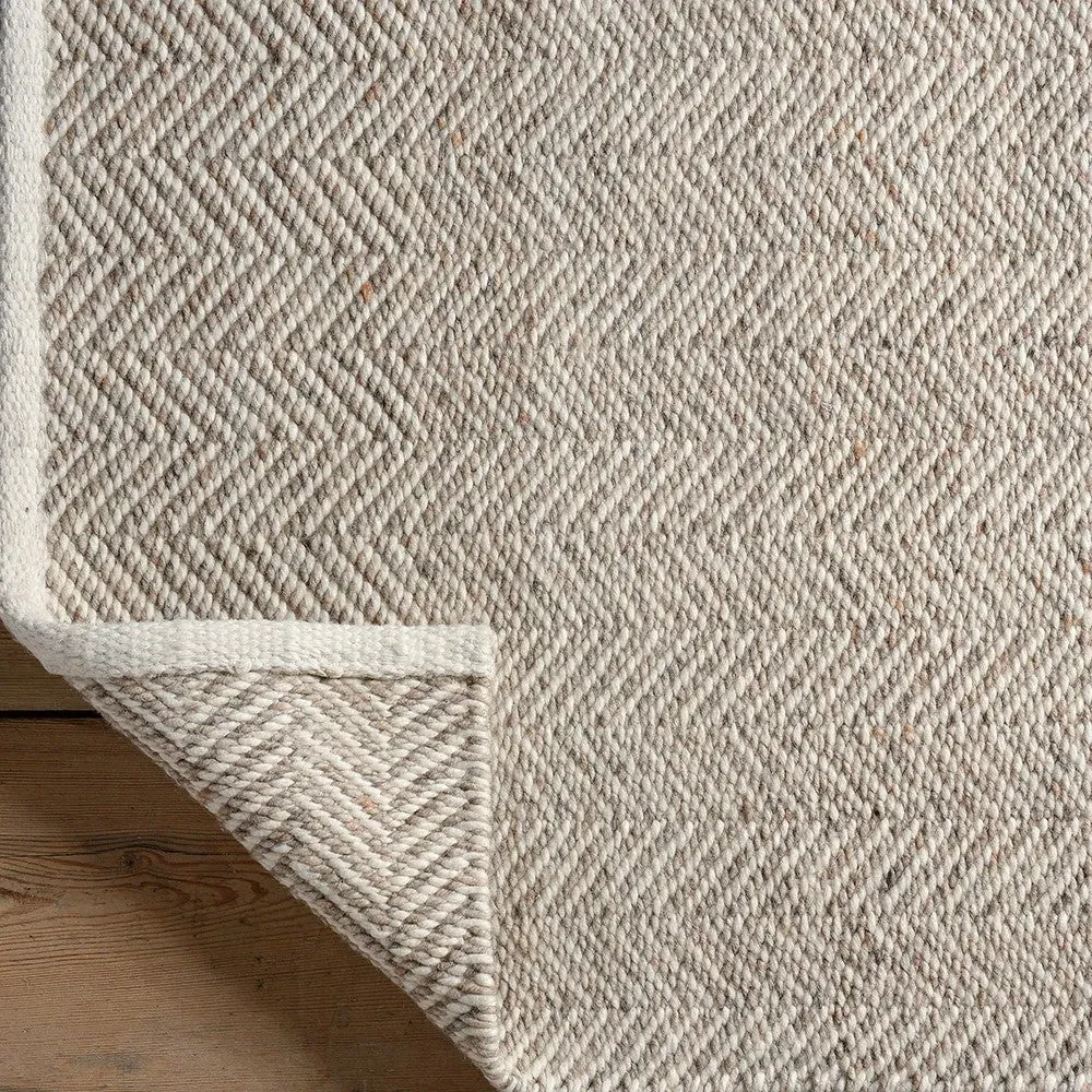 Milton Herringbone Runner - Natural, Wool
