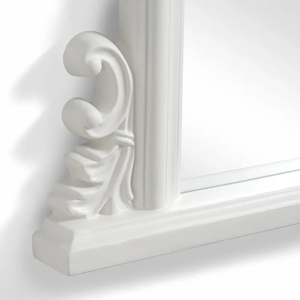 Moreton Overmantel Mirror with Carved Design - Warm White