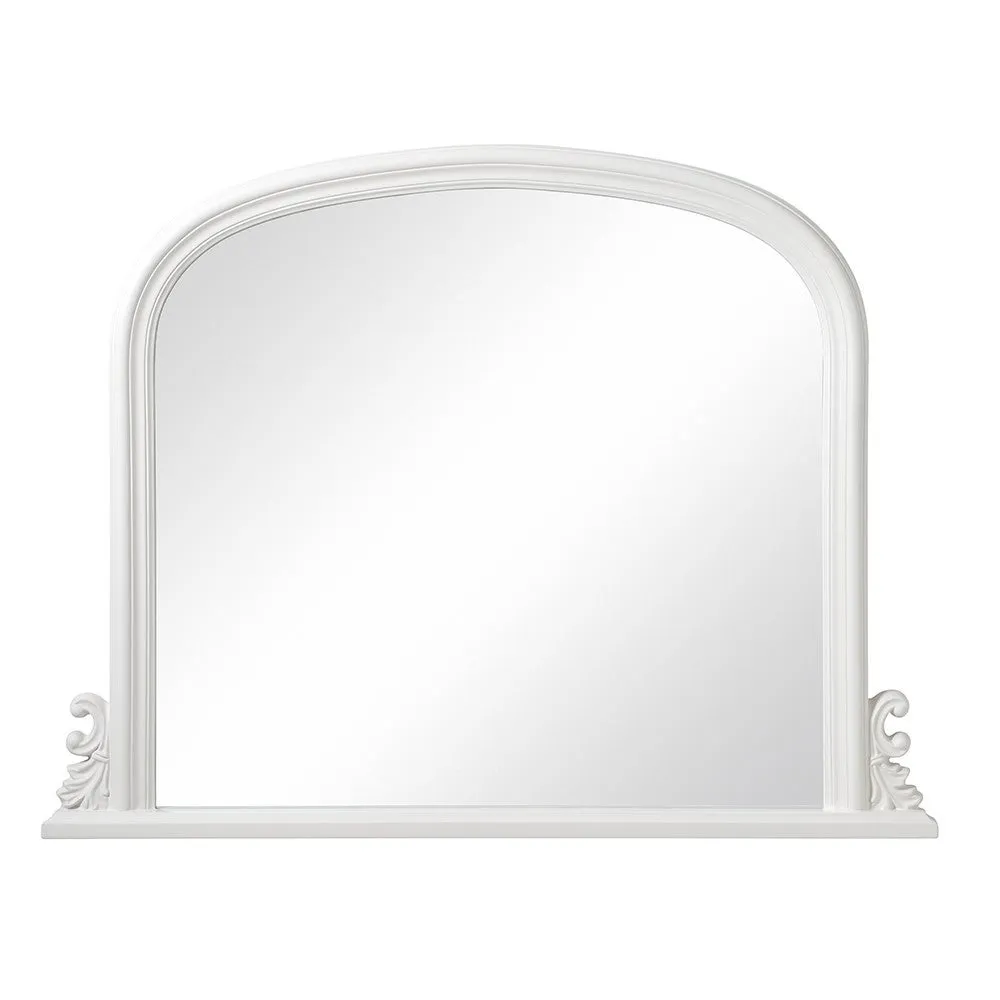 Moreton Overmantel Mirror with Carved Design - Warm White