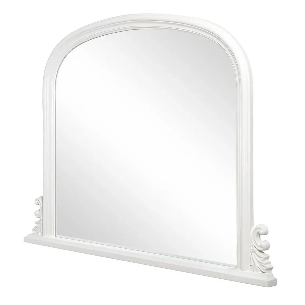 Moreton Overmantel Mirror with Carved Design - Warm White