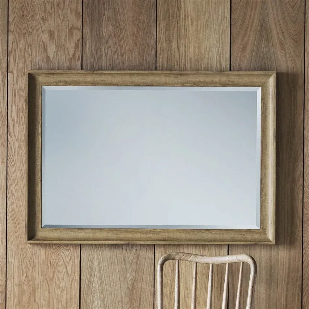 Oaksey Rectangle Mirror - Oak Effect