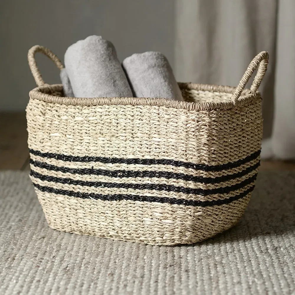 Palm Leaf Large Storage Basket - Seagrass