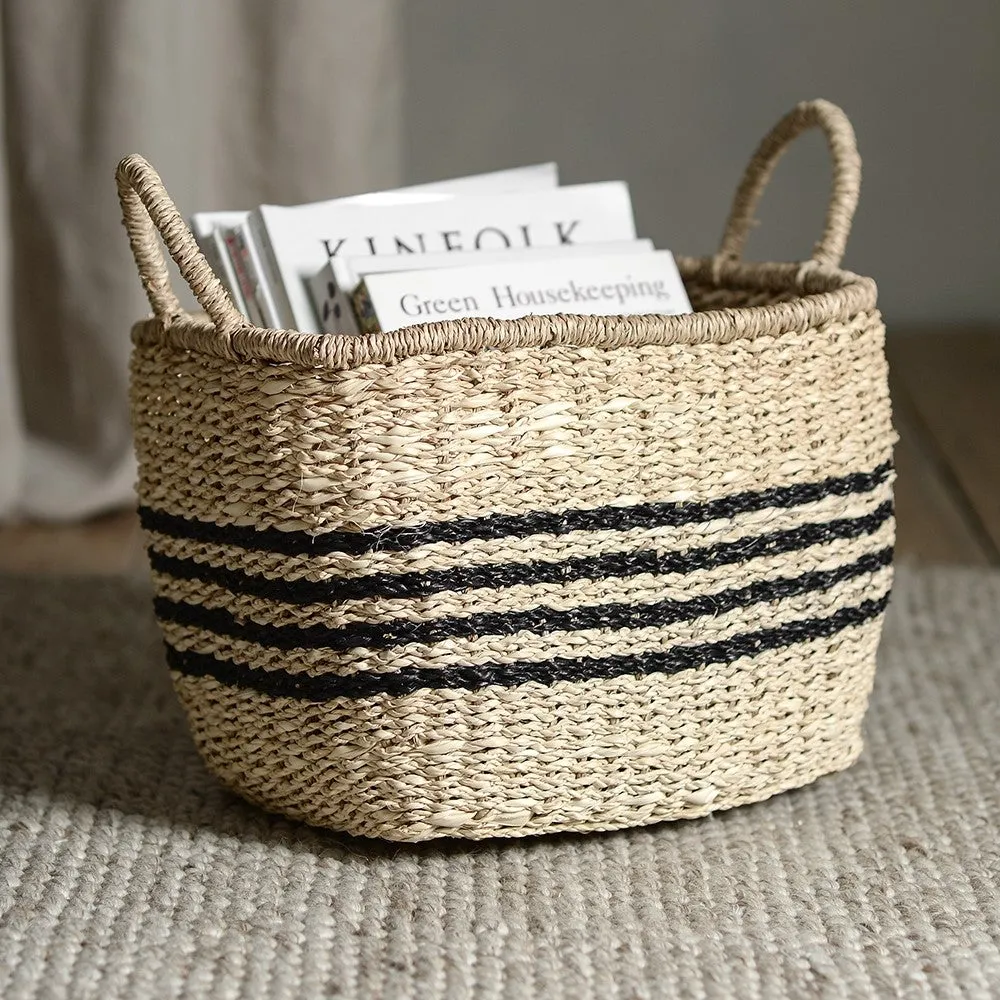 Palm Leaf Small Storage Basket - Seagrass