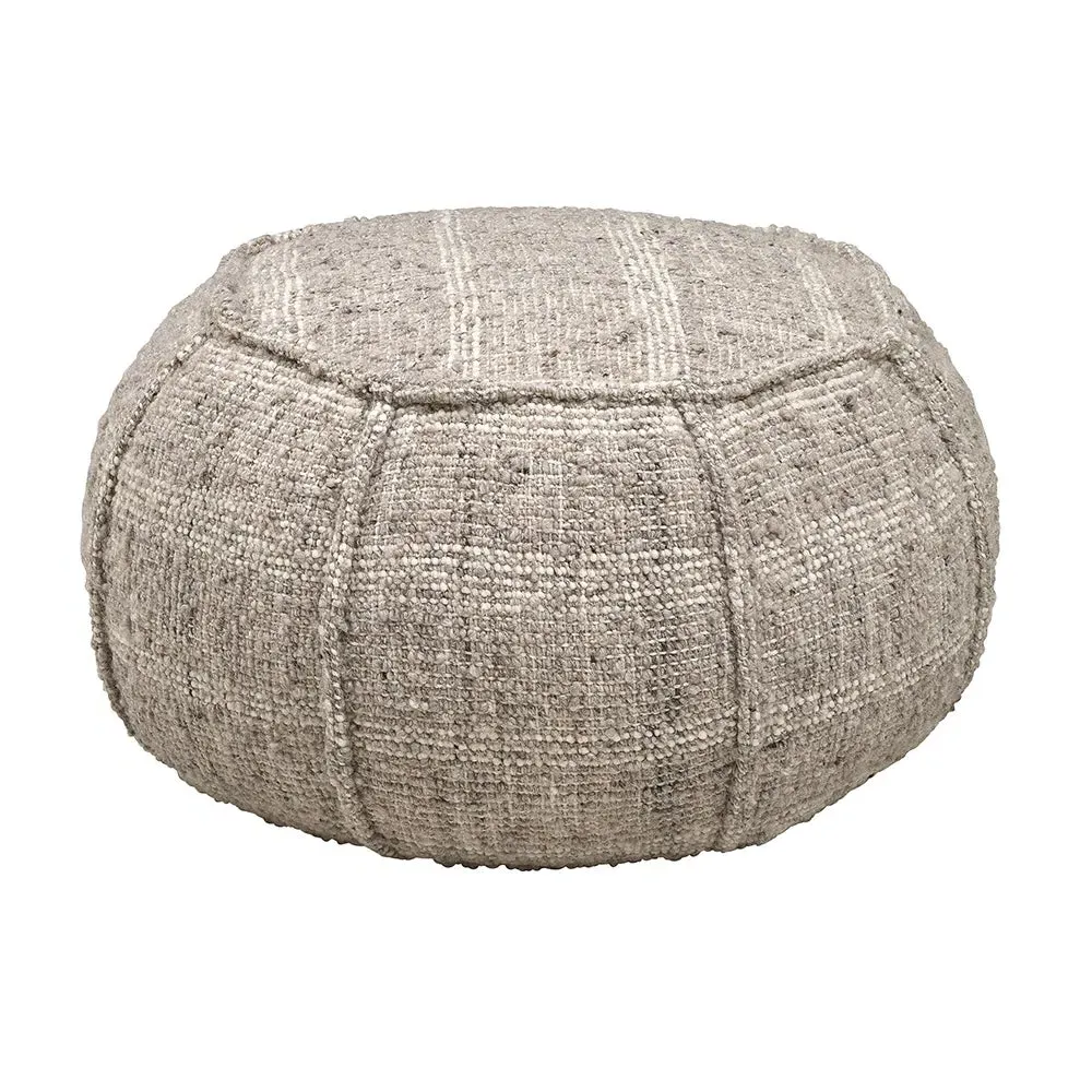 Pebblegrain Round Pouffe - Wool Blend