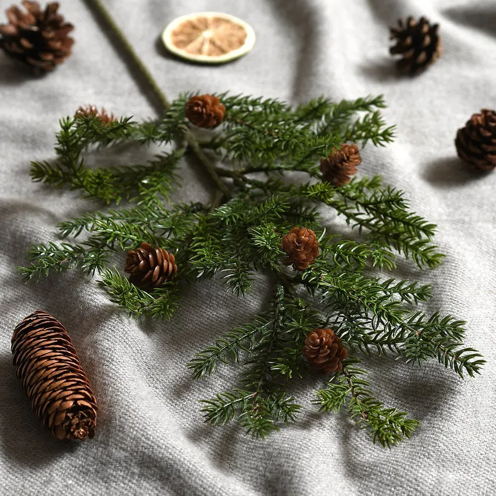Petite Woodland Pine Sprig with Pinecones