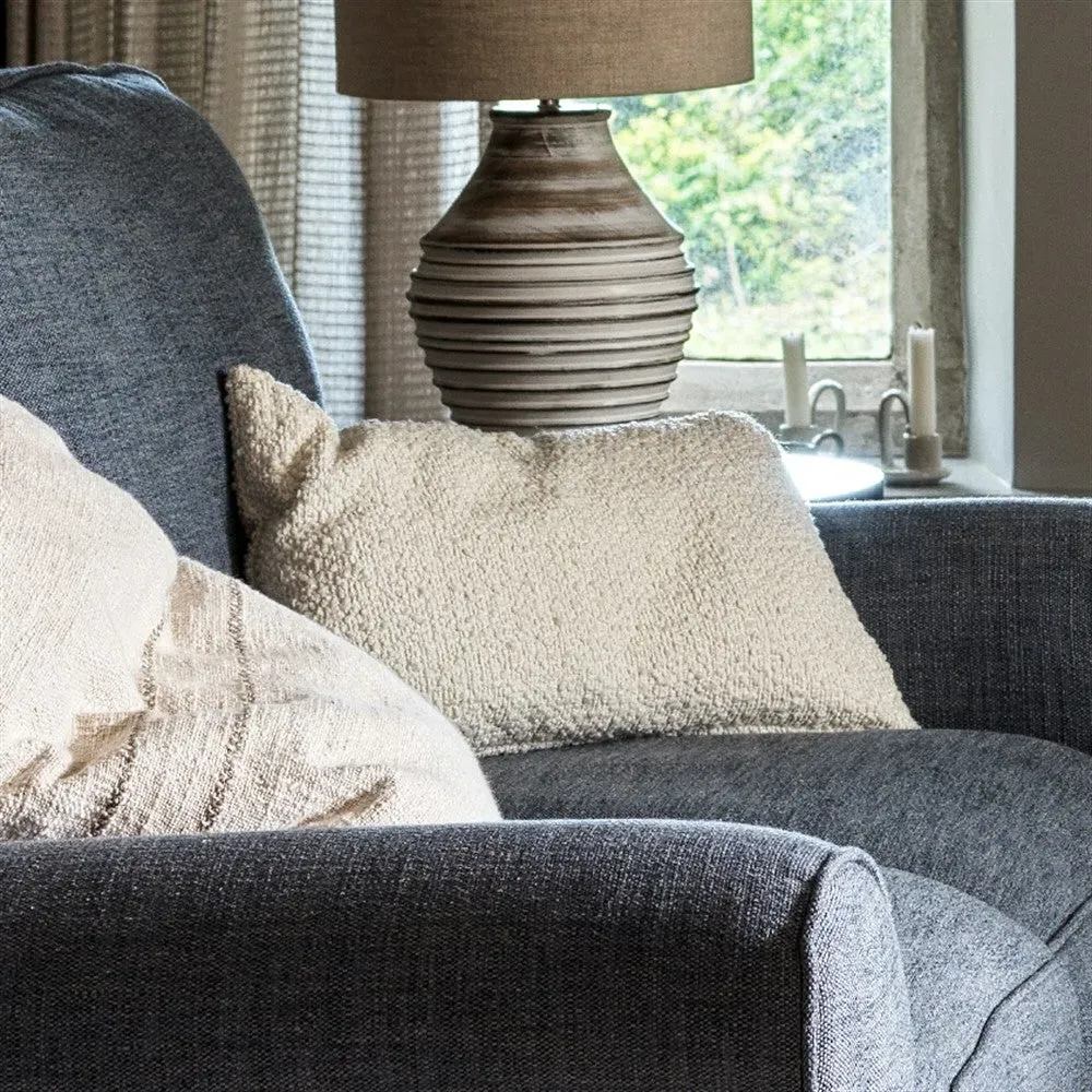 Ramsbury Cushion - Ivory, Boucle