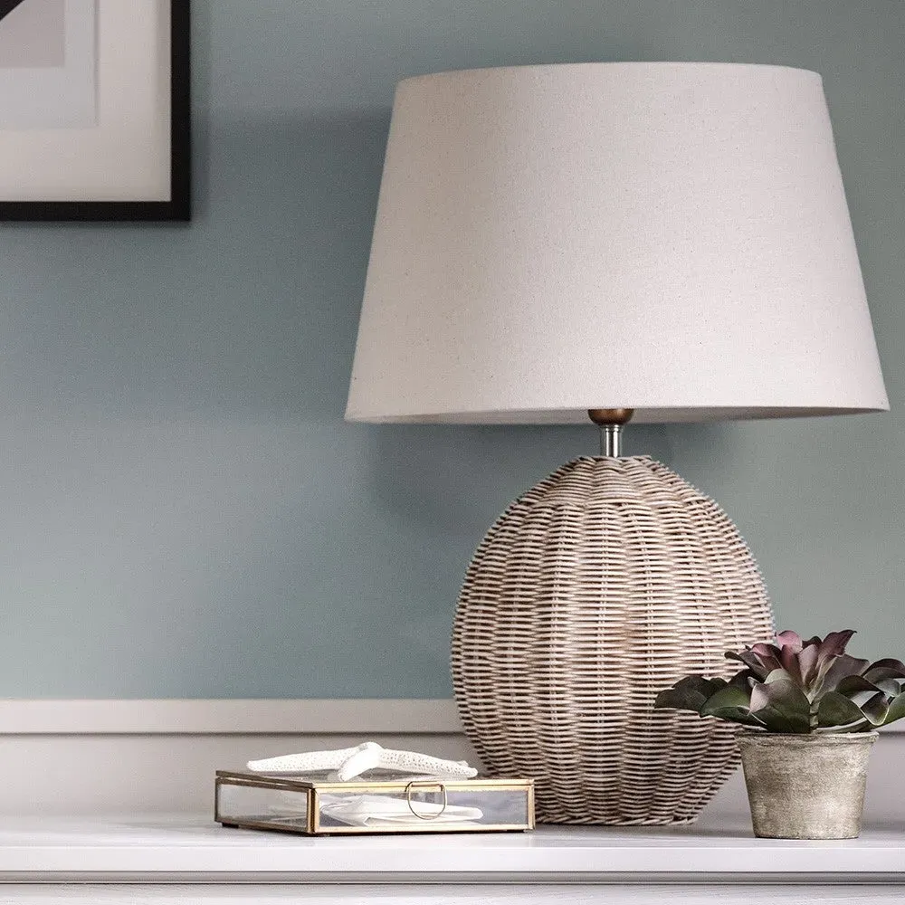Rattan Large Table Lamp - Cream