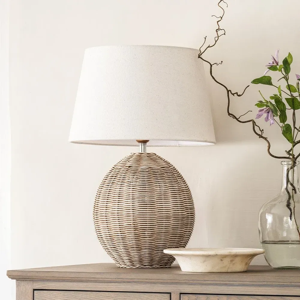 Rattan Medium Table Lamp - Ecru
