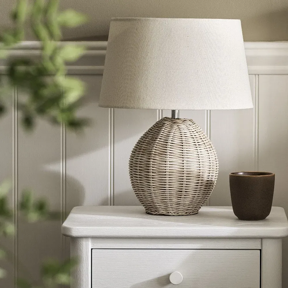 Rattan Medium Table Lamp - Ecru