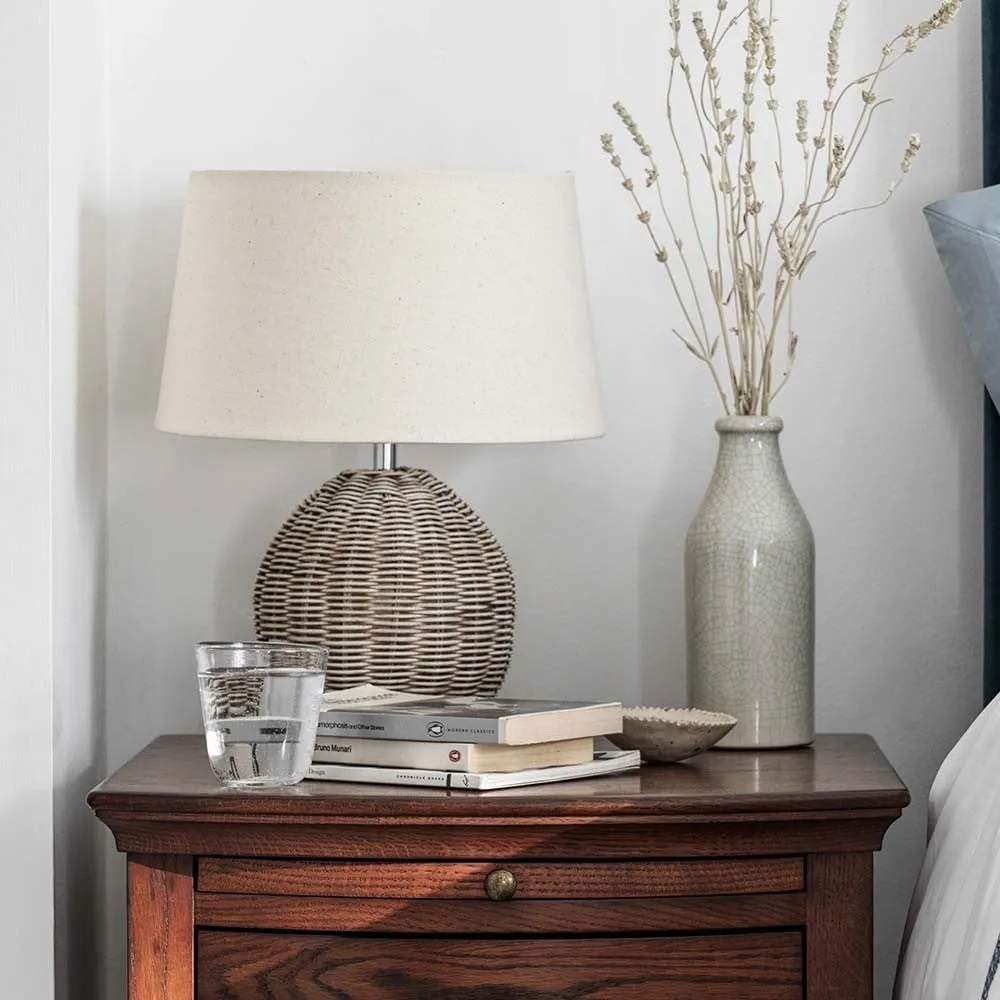 Rattan Medium Table Lamp - Ecru