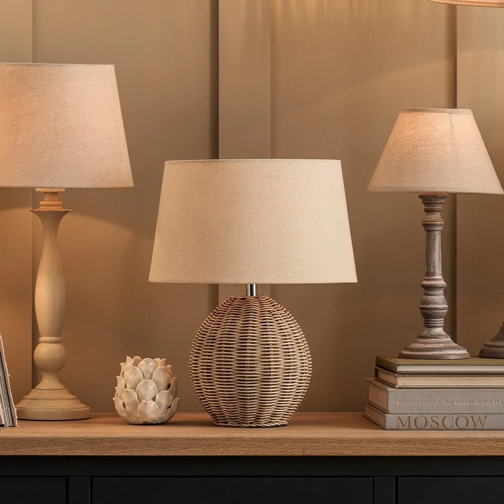 Rattan Medium Table Lamp - Ecru
