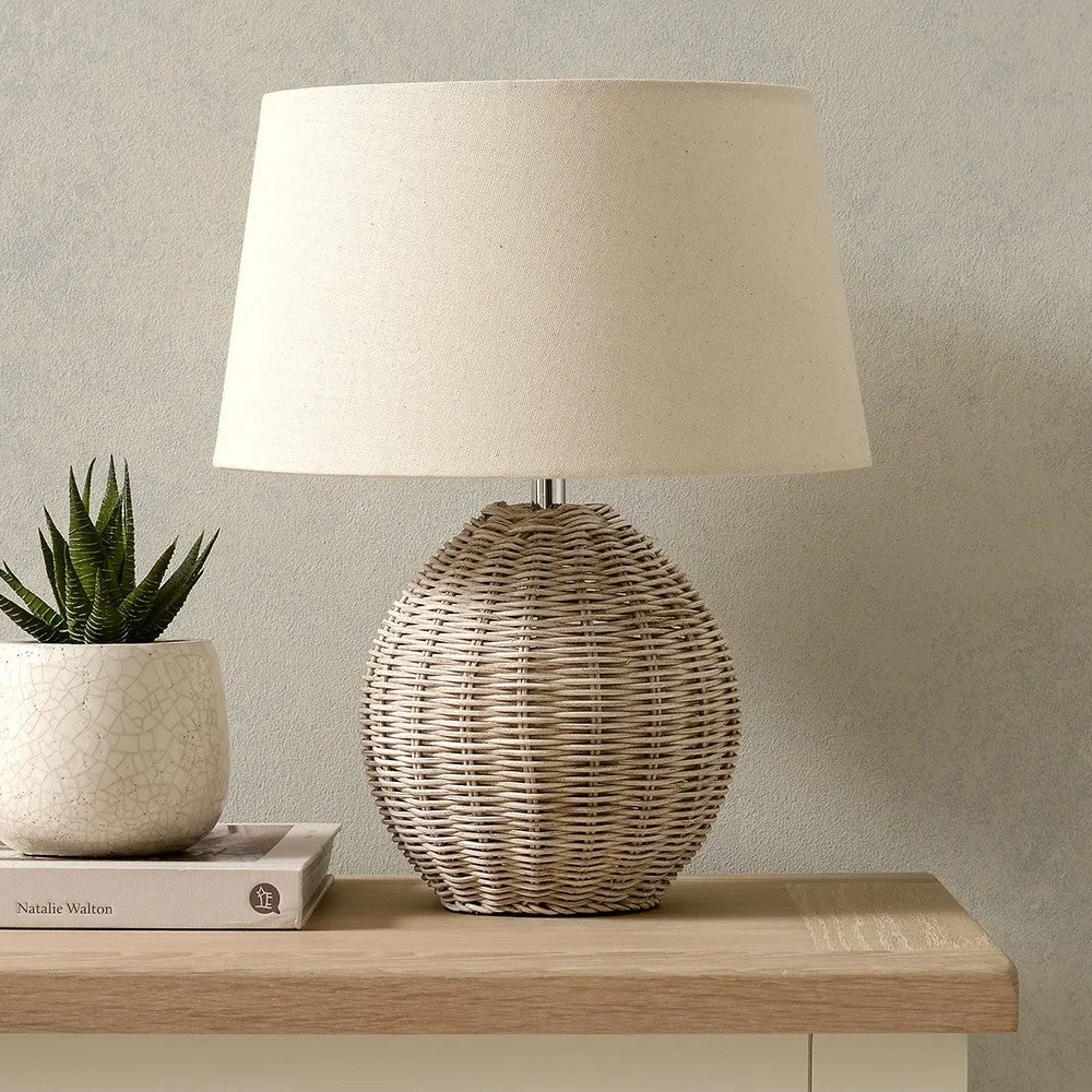 Rattan Medium Table Lamp - Ecru