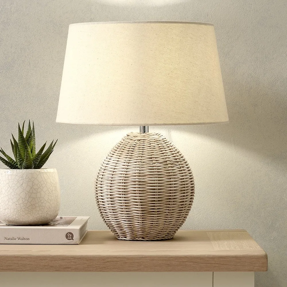 Rattan Medium Table Lamp - Ecru image