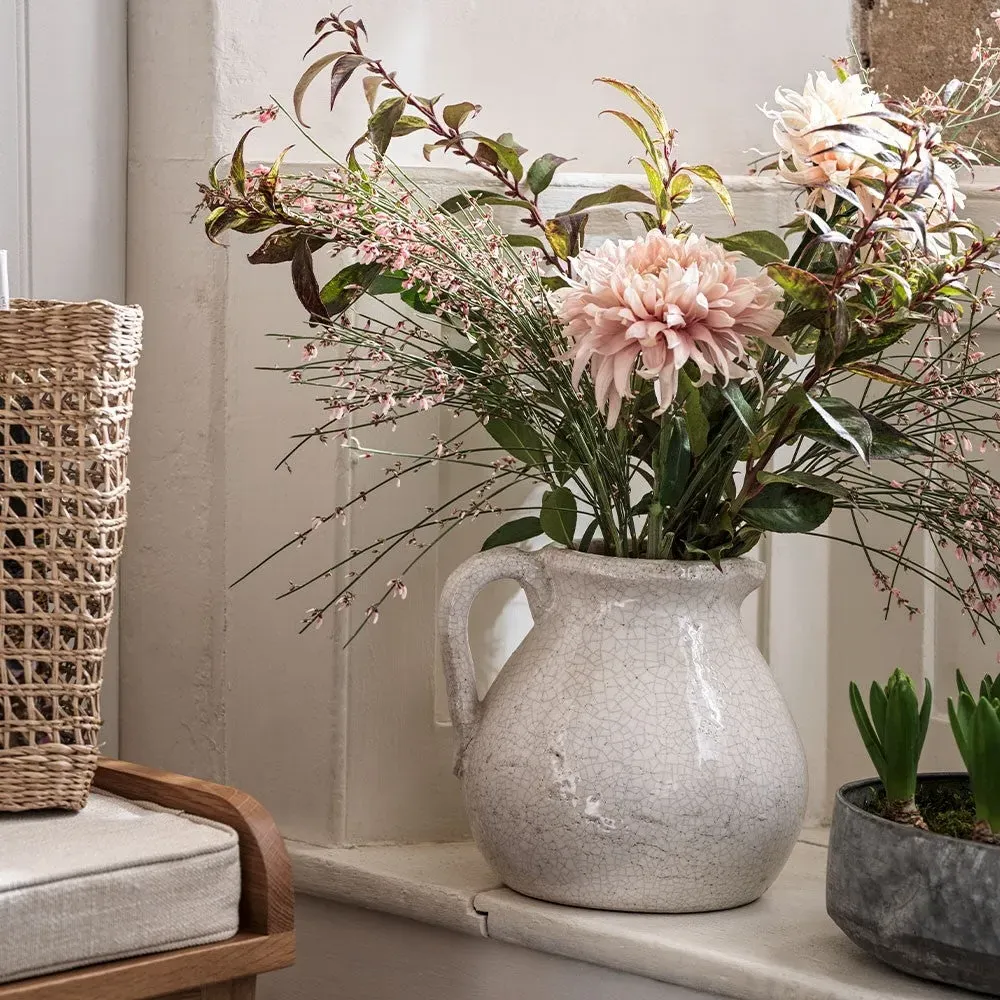 Ravello Flower Jug Vase - White, Ceramic by The Cotswold Company, image 4