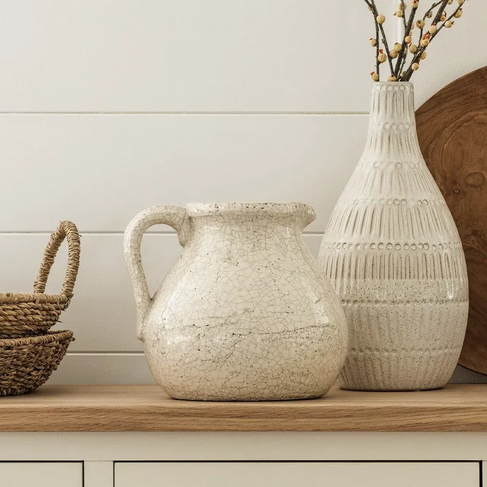 Ravello Flower Jug Vase - White, Ceramic by The Cotswold Company, image 7