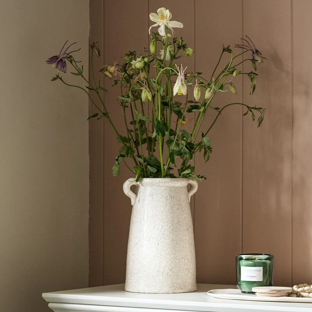 Ravello Large Vase with Handles - Crackle Glaze