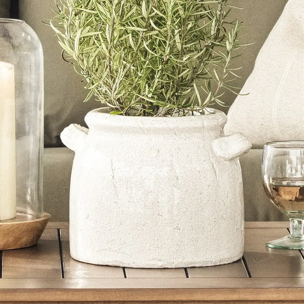 Ravello Pot with Handles - White