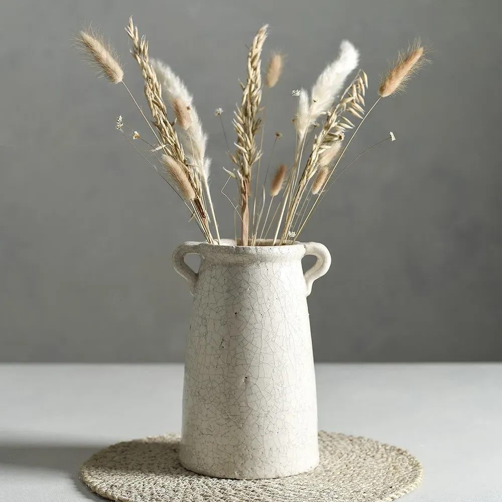 Ravello Small Vase with Handles - Crackle Glaze