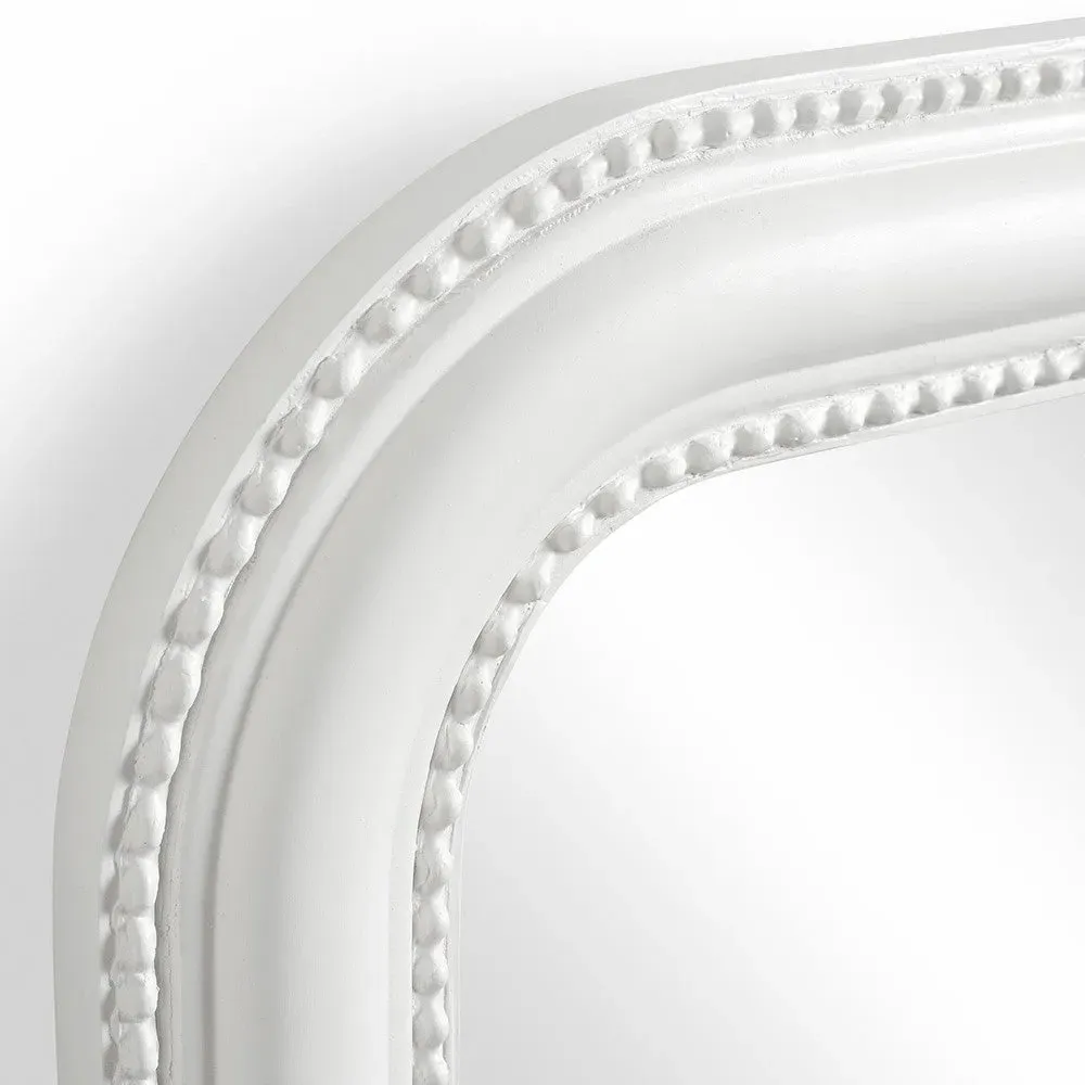 Rectangular Mirror with Beading Detail - Warm White