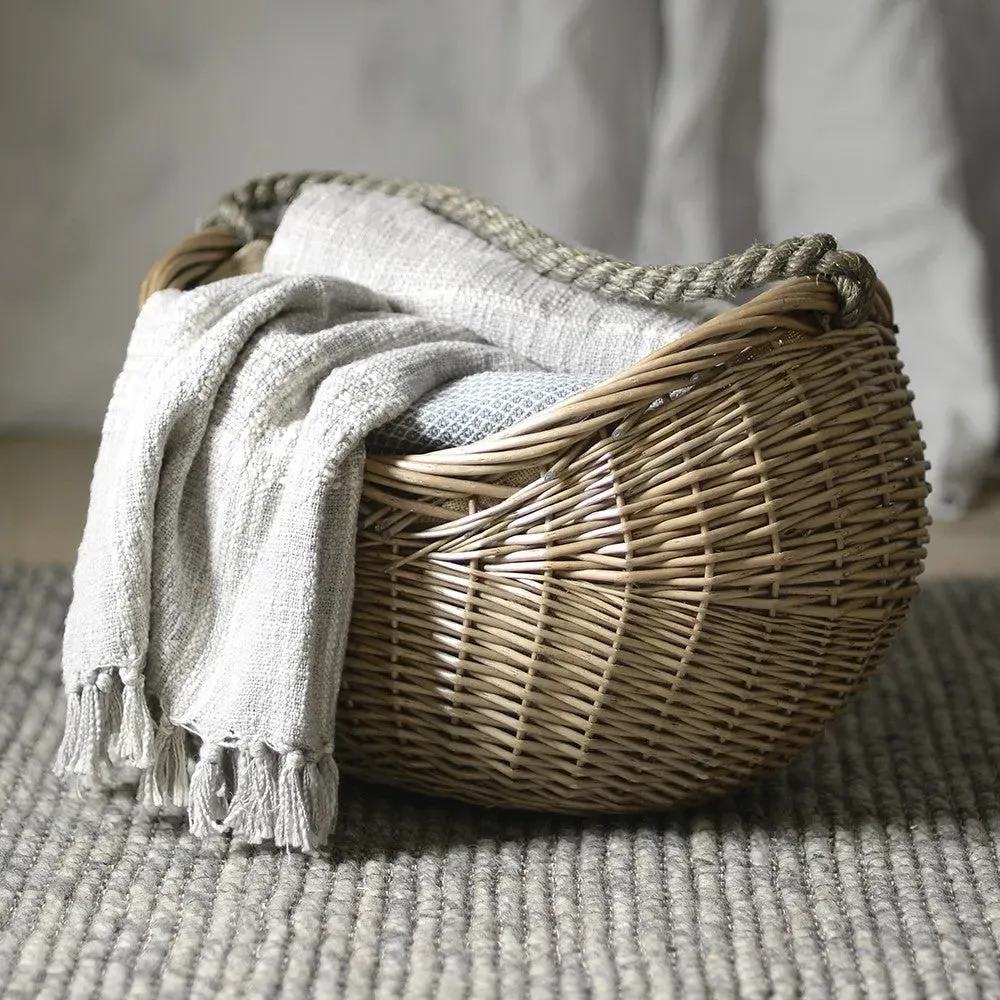 Rope Handled Carrying Basket - Willow